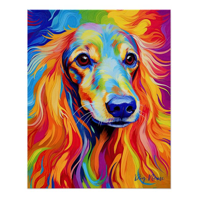 Poster Chien de chien afghan 005 - Zetton Ziana (Devant)