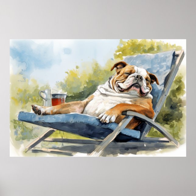 Poster Chien De Chien De Chien Français Se Détendre Dans  (Devant)