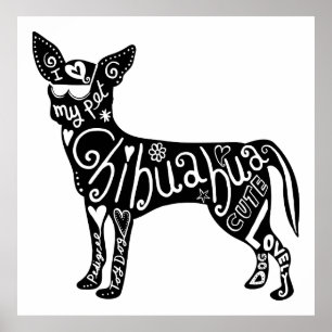 Poster Chien de chiwawa d'animal familier