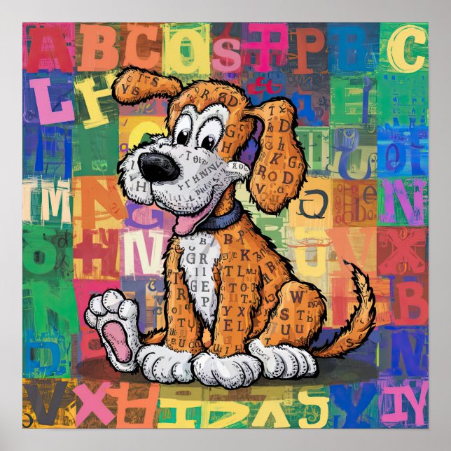 Poster Chien de dessin (Devant)