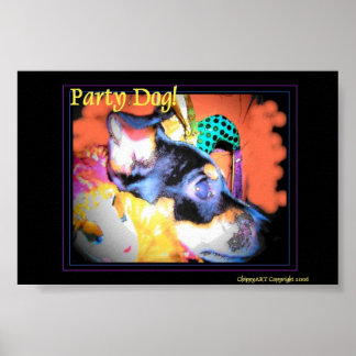 Poster Chien de fête Louisiane Mardi Gras