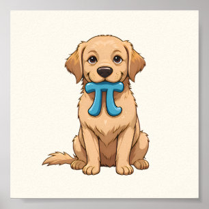 Poster Chien De Jour Pi Avec Symbole Pi Joyeuse Journée