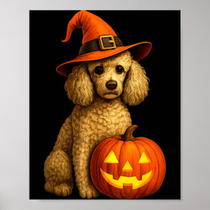 Poster Chien de la famille d'art de caniche Halloween Cit