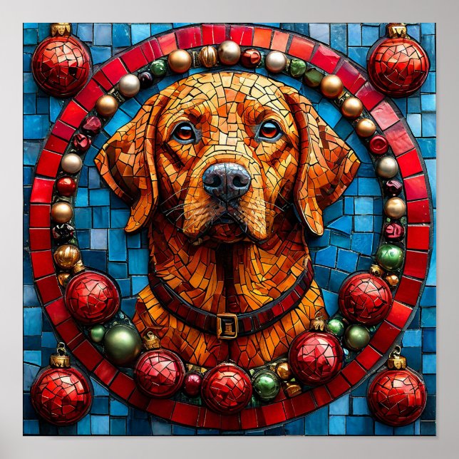 Poster chien de Noël labrador (Devant)