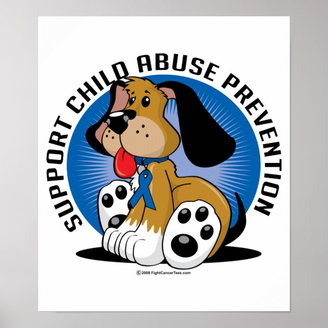 Poster Chien de prévention de la maltraitance des enfants (Devant)