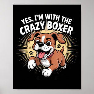 Poster Chien de race de chiot mignon drôle avec le fou