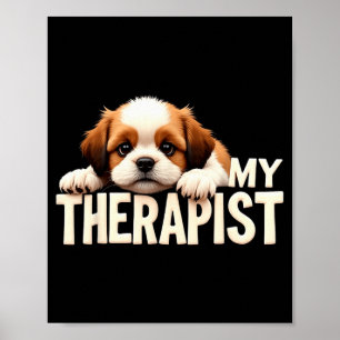 Poster Chien de race Shih Tzu drôle de mon thérapeute