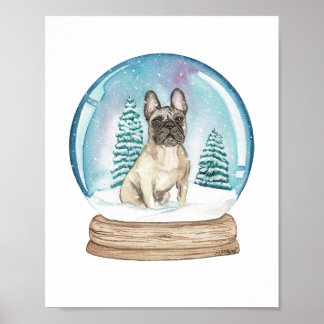 Poster Chien de taureau français dans le Globe des neiges