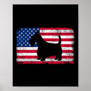 Poster Chien de Terrier écossais 4 juillet Amérique patri