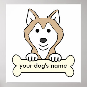 Poster Chien de traîneau sibérien personnalisé