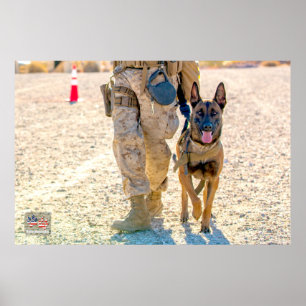 POSTER CHIEN DE TRAVAIL MILITAIRE AMÉRICAIN