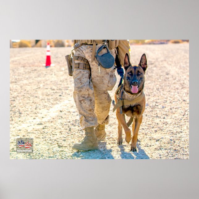 POSTER CHIEN DE TRAVAIL MILITAIRE AMÉRICAIN (Devant)