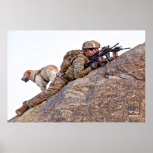 POSTER CHIEN DE TRAVAIL MILITAIRE AMÉRICAIN