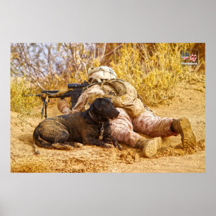 POSTER CHIEN DE TRAVAIL MILITAIRE AMÉRICAIN