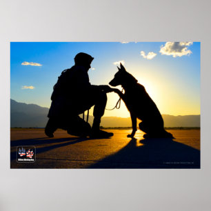 POSTER CHIEN DE TRAVAIL MILITAIRE AMÉRICAIN
