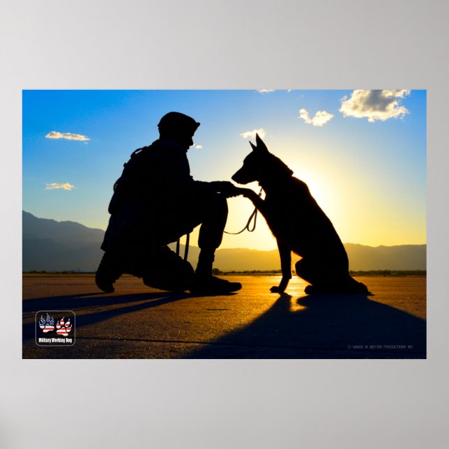 POSTER CHIEN DE TRAVAIL MILITAIRE AMÉRICAIN (Devant)