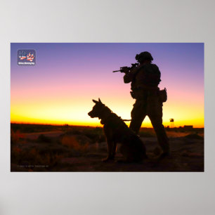 POSTER CHIEN DE TRAVAIL MILITAIRE AMÉRICAIN