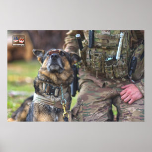 POSTER CHIEN DE TRAVAIL MILITAIRE AMÉRICAIN
