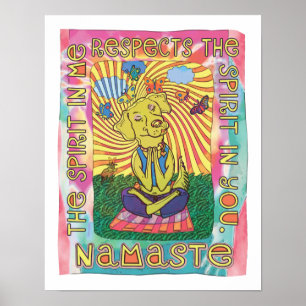 Poster Chien de yoga de Namaste