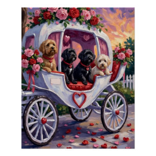 Poster Chien d'eau portugais Saint-Valentin