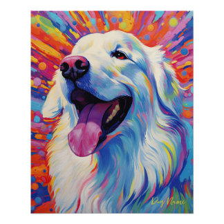 Poster Chien des grandes Pyrénées 001 - Zetton Ziana
