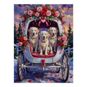 Poster Chien des Grands Pyrénées Saint-Valentin
