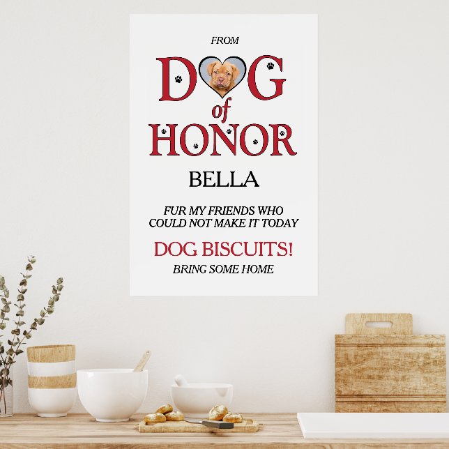 Poster Chien d'honneur Mariage Biscuit Bar avec Animaux d (Cuisine)