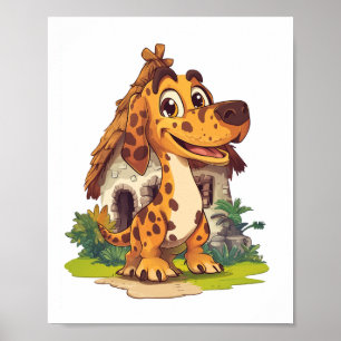 Poster Chien Dino � Drôle de Pup Préhistorique