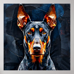 Poster chien dobermann