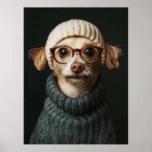 Poster Chien élégant en tenue confortable
