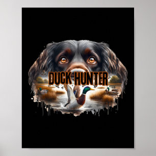 Poster Chien Espagnol Boykin Avec Canards Majards Chasse 