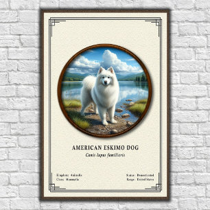 Poster Chien Esquimau Américain Série de Zoologie