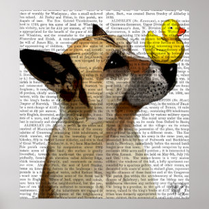 Poster Chien et canard de berger allemand