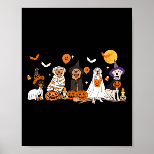 Poster Chien Fantôme sorcière maman Costume d'Halloween H