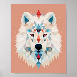 Poster Chien géométrique boho mignon