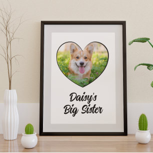Poster Chien grande soeur photo personnalisée