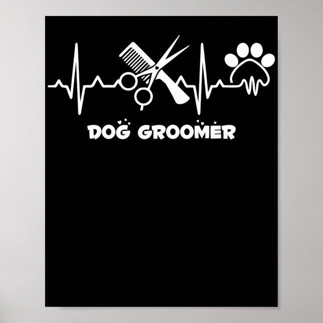 Poster Chien Groomer Animaux de compagnie Grooming Hearbe (Devant)