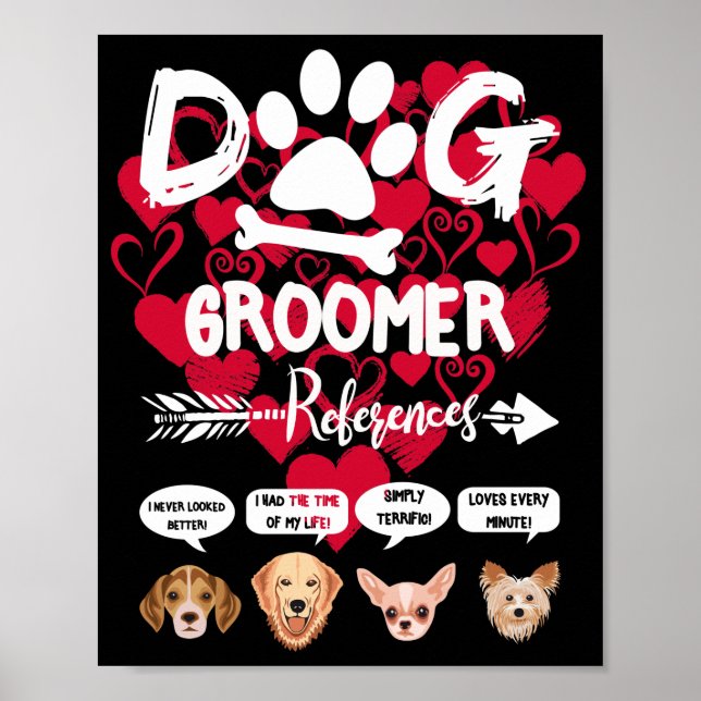 Poster Chien Groomer Références Cadeau Grooming Chien Sal (Devant)