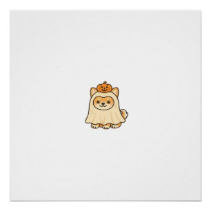Poster Chien Kawaii Halloween � Autocollant de chiot fant