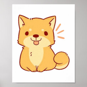 Poster Chien Kawaii Shiba