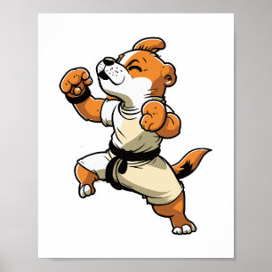 Poster Chien Knows Karate transformé