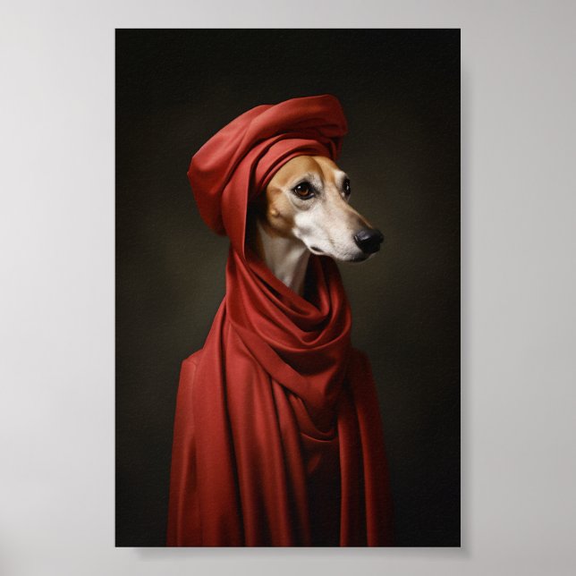 Poster Chien Lady Saluki (Devant)