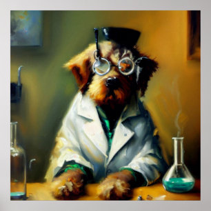 Poster Chien Mad Scientifique