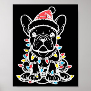 Poster Chien mignon de Noël Chien français Chien en en ta