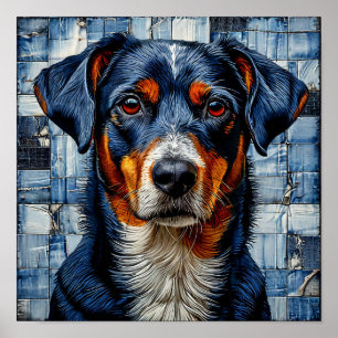 Poster Chien Mosaïque