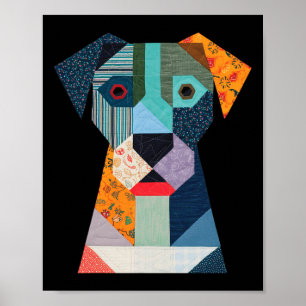 Poster Chien Motif De Quilt Pour Coudre De Quilter Lover
