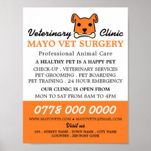 Poster Chien orange, Vétérinaire, Service vétérinaire