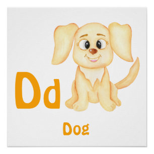 Poster Chien personnaliser ABC : Lettre D - Ajoutez votre