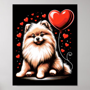 Poster Chien Poméranien Saint-Valentin Propriétaire de ch