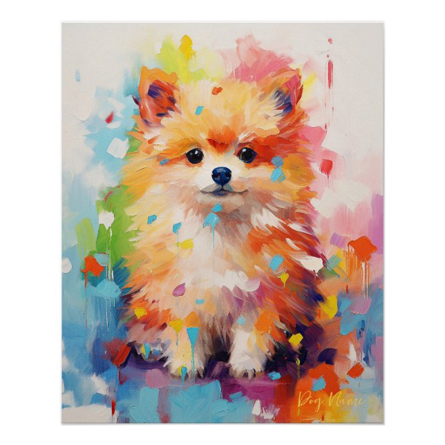 Poster Chien Poméranien Super mignon 005 - Xeno Lucilfe (Devant)